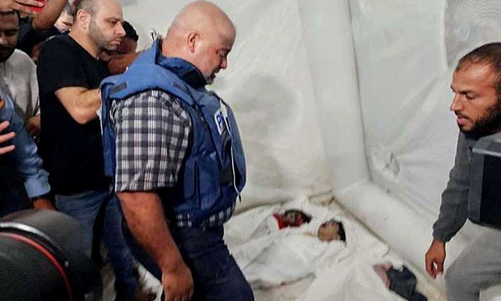 استشهاد  زوجة الصحافي وائل الدحدوح ونجليه في قصف اسرائيلي لمنزله